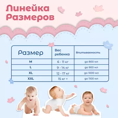 Подгузники трусики детские, Yibero L размер 4, 9-14 кг, 50 штук