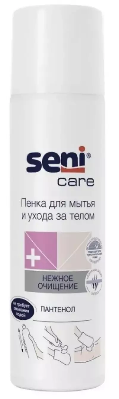 Пенка для мытья и ухода за телом с пантенолом SENI CARE без воды 500 мл