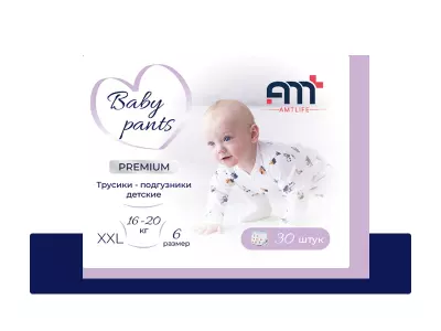 Подгузники трусики AMTLIFE premium 6, размер XXL, на 16-20 кг, 30 шт