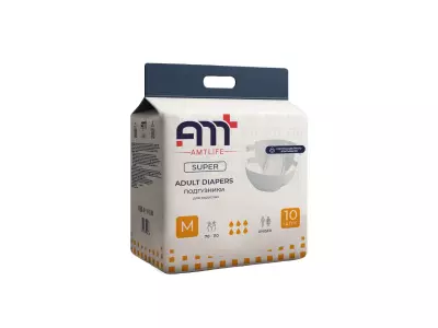 Подгузники для взрослых AMTlife Super, размер M (70-110)