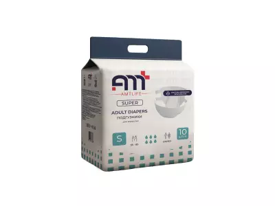 Подгузники для взрослых AMTlife Super, размер S (55-85)