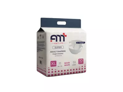 Подгузники для взрослых AMTlife Super, размер XL (120-170)