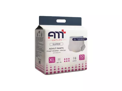 Трусики-подгузники для взрослых AMTlife Super, размер XL (120-170)