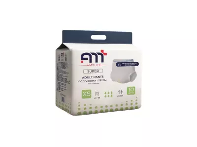 Трусики-подгузники для взрослых AMTlife Super, размер XS (40-60)