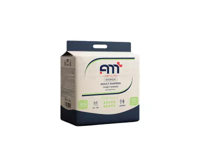 Подгузники на липучках для взрослых AMTlife Premium, размер XS (40-60)
